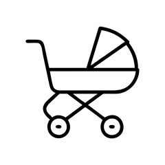 baby stroller icon, baby stroller flat illustration - simple vector illustration of baby stroller , perfect for icons and logos