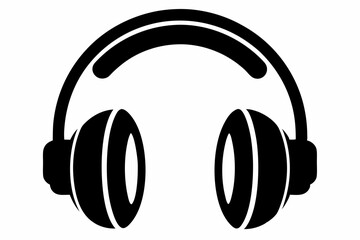 headphone line art silhouette vector illustration
