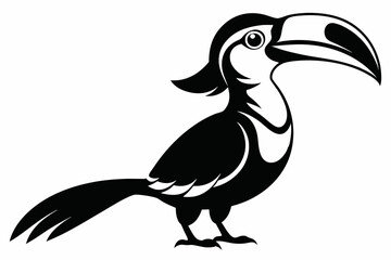 hornbill line art silhouette vector illustration