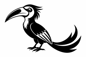 hornbill line art silhouette vector illustration © Pinak