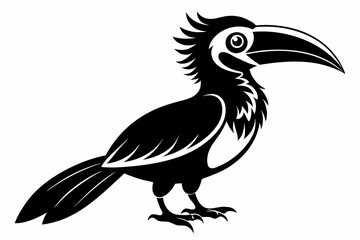 hornbill line art silhouette vector illustration © Pinak