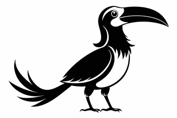 hornbill line art silhouette vector illustration