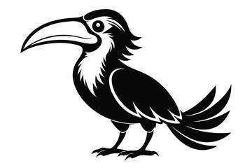 hornbill line art silhouette vector illustration