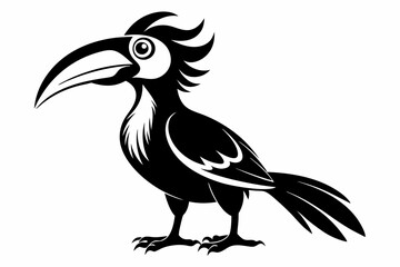 hornbill line art silhouette vector illustration © Pinak