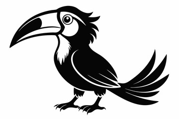 hornbill line art silhouette vector illustration © Pinak