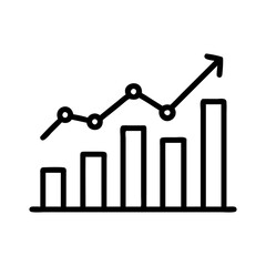 bar chart growth icon, bar chart growth flat illustration - simple vector illustration of bar chart growth , perfect for icons and logos