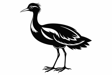 jacana line art silhouette vector illustration