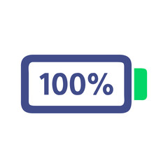 battery level indicator full icon, battery level indicator full flat illustration - simple vector illustration of battery level indicator full , perfect for icons and logos