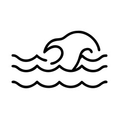 beach and ocean waves icon, beach and ocean waves flat illustration - simple vector illustration of beach and ocean waves , perfect for icons and logos