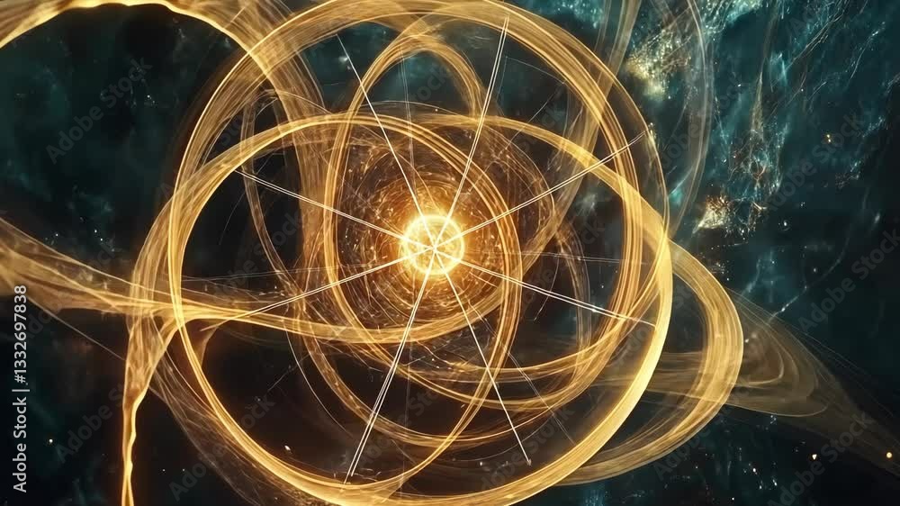 Aufkleber dynamic swirling energy patterns emanate from a central luminous point in a cosmic space setting
