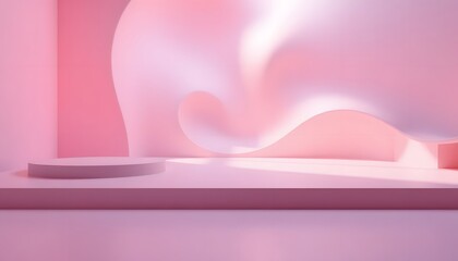 Abstract Pink Background with Platforms