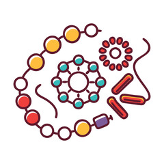 beads and wire for jewelry icon, beads and wire for jewelryflat illustration - simple vector illustration of beads and wire for jewelry, perfect for icons and logos