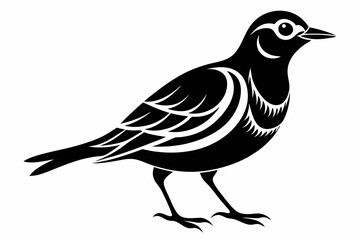 lark bird line art silhouette vector illustration