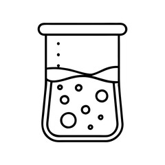 beaker with liquid icon, beaker with liquid flat illustration - simple vector illustration of beaker with liquid , perfect for icons and logos