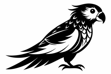 lorikeet bird line art silhouette vector illustration