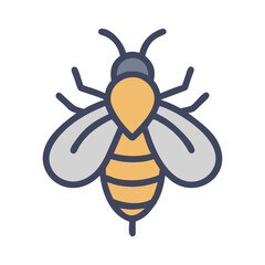 bee icon, bee flat illustration - simple vector illustration of bee , perfect for icons and logos