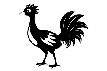lyrebird line art silhouette vector illustration