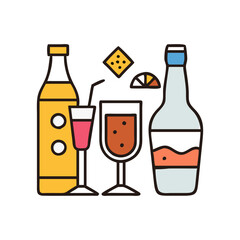 beverages icon, beverages flat illustration - simple vector illustration of beverages , perfect for icons and logos