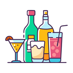 beverages icon, beverages flat illustration - simple vector illustration of beverages , perfect for icons and logos