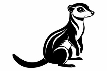 meerkat line art silhouette vector illustration