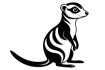 meerkat line art silhouette vector illustration