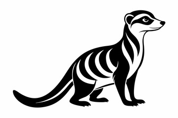 meerkat line art silhouette vector illustration