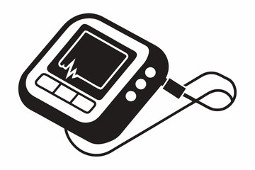 pulse oximeter line art silhouette vector illustration