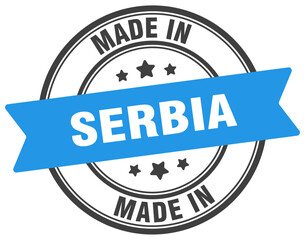 Fototapeta premium Made in Serbia round sign. Made in Serbia stamp.
