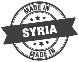Fototapeta premium Made in Syria round sign. Made in Syria stamp.