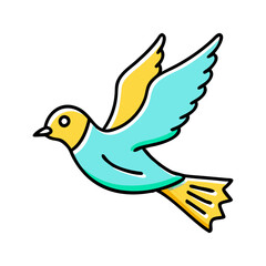 Fototapeta premium bird flying icon, bird flying flat illustration - simple vector illustration of bird flying , perfect for icons and logos