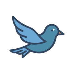 bird flying icon, bird flying flat illustration - simple vector illustration of bird flying , perfect for icons and logos