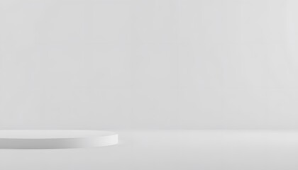 Minimalist White Platform on White Background