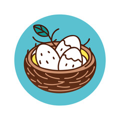 bird nest icon, bird nest flat illustration - simple vector illustration of bird nest , perfect for icons and logos