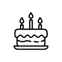 birthday cake with candles icon, birthday cake with candles flat illustration - simple vector illustration of birthday cake with candles , perfect for icons and logos