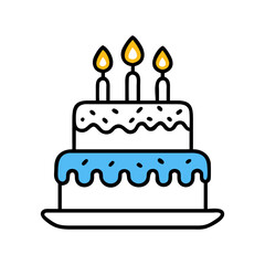 birthday cake with candles icon, birthday cake with candles flat illustration - simple vector illustration of birthday cake with candles , perfect for icons and logos