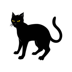 black cat icon, black cat flat illustration - simple vector illustration of black cat , perfect for icons and logos