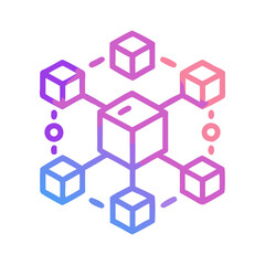 Obraz premium blockchain icon, blockchain flat illustration - simple vector illustration of blockchain , perfect for icons and logos