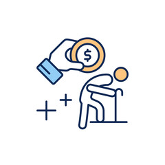 Helping Hands Icon for Elderly Support.