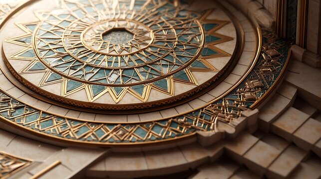 Decorative architectural mandala exquisite detail seamless radial symmetry ornamental elegance