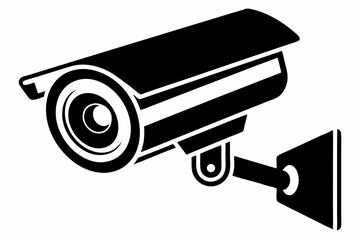 security camera line art silhouette vector illustration