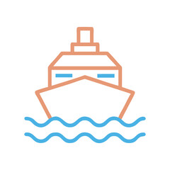 Obraz premium boat icon, boat flat illustration - simple vector illustration of boat , perfect for icons and logos