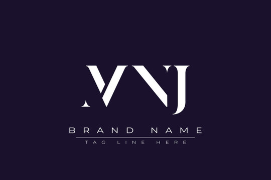 MNJ abstract letter logo design. This logo is designed by three abstract letters.