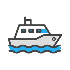 boat icon, boat flat illustration - simple vector illustration of boat , perfect for icons and logos