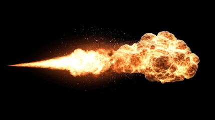 Fiery explosion jet stream effect