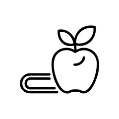 book and apple literature icon, book and apple literature flat illustration - simple vector illustration of book and apple literature , perfect for icons and logos