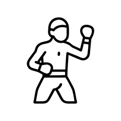 boxer with gloves icon, boxer with gloves flat illustration - simple vector illustration of boxer with gloves , perfect for icons and logos