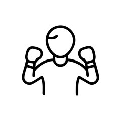 boxer with gloves icon, boxer with gloves flat illustration - simple vector illustration of boxer with gloves , perfect for icons and logos
