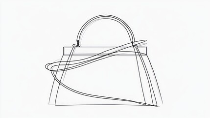 Obraz premium Abstract Line Drawing of a Handbag