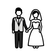 bride and groom icon, bride and groom flat illustration - simple vector illustration of bride and groom , perfect for icons and logos