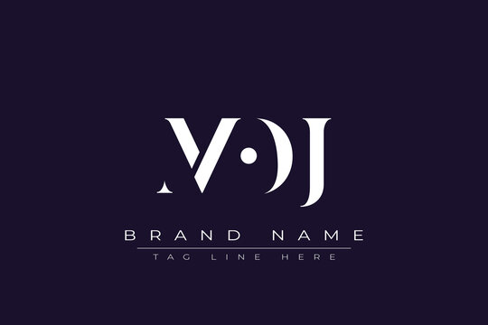 MOJ abstract letter logo design. This logo is designed by three abstract letters.
